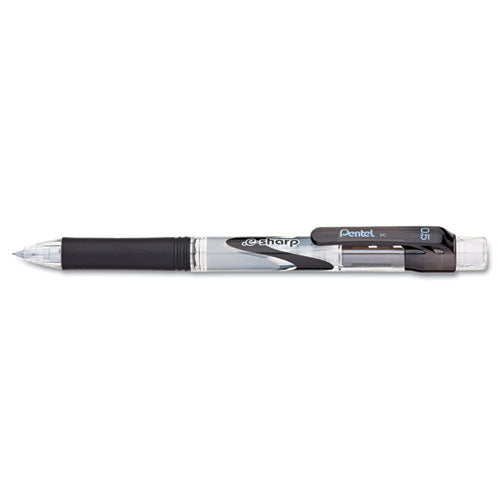Image of Pentel® .e-Sharp Mechanical Pencil, 0.5 mm, HB (#2), Black Lead, Black Barrel, Dozen