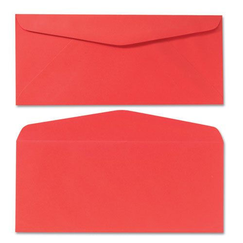 Image of Quality Park Colored Envelope, #10, Commercial Flap, Gummed Closure, 4.13 X 9.5, Red, 25/pack