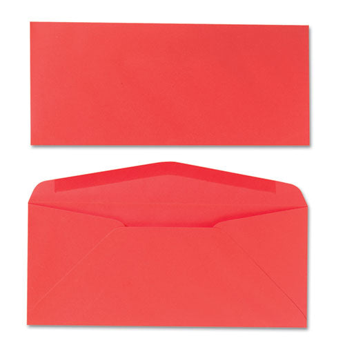 Image of Quality Park Colored Envelope, #10, Commercial Flap, Gummed Closure, 4.13 X 9.5, Red, 25/pack