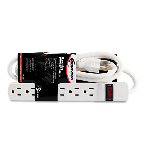Image of Innovera® Power Strip, 6 Outlets, 6 ft Cord, Ivory