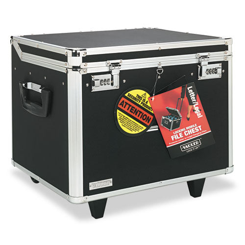 Image of Vaultz® Locking Mobile File Chest, Letter/legal Files, 17.5" X 15.5" X 14.5", Black/chrome