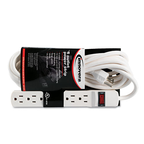 Image of Innovera® Power Strip, 6 Outlets, 15 ft Cord, Ivory