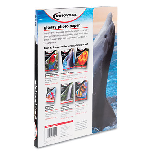 Image of Innovera® Glossy Photo Paper, 7 Mil, 8.5 X 11, Glossy White, 50/pack