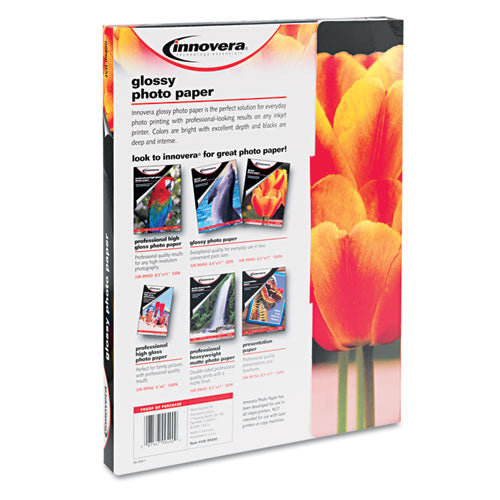 Image of Innovera® Glossy Photo Paper, 7 Mil, 8.5 X 11, Glossy White, 100/pack