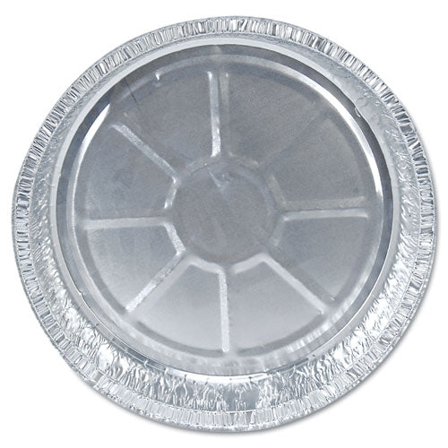 Image of HFA® Round Aluminum Container with Lid, 48 oz, 9" Diameter, Silver, 500/Carton