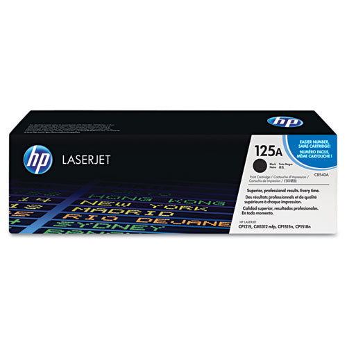 Image of HP HP 125a, (cb540a) Black Original Laserjet Toner Cartridge