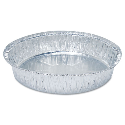 Image of HFA® Round Aluminum Container with Lid, 48 oz, 9" Diameter, Silver, 500/Carton
