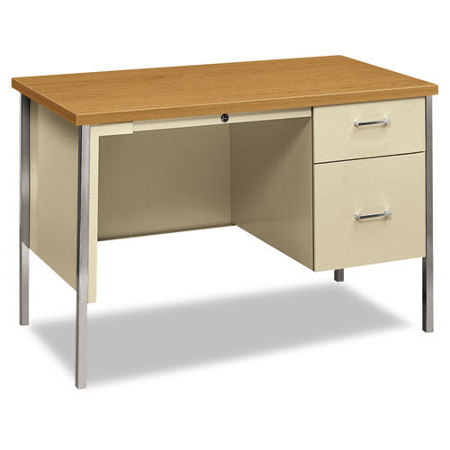 Image of HON® 34000 Series Right Pedestal Desk, 45.25" X 24" X 29.5", Harvest/putty