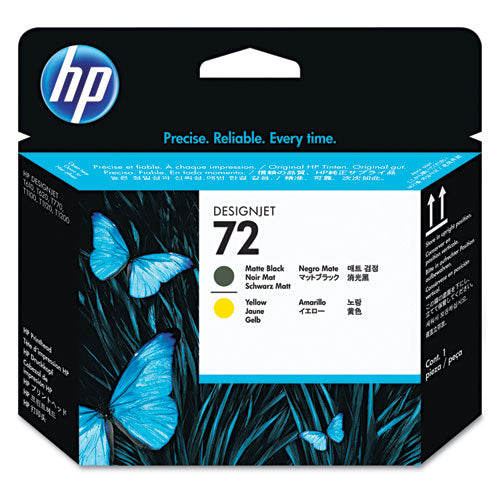 Image of HP HP 72, (c9384a) Matte Black/yellow Printhead