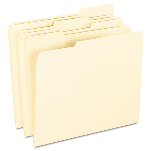Image of Pendaflex® SmartShield Top Tab File Folders, 1/3-Cut Tabs: Assorted, Letter Size, Manila, 100/Box