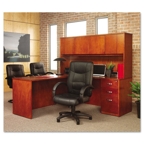 Image of Alera® Alera Strada Series High-Back Swivel/tilt Top-Grain Leather Chair, Supports Up To 275 Lb, 17.91" To 21.85" Seat Height, Black