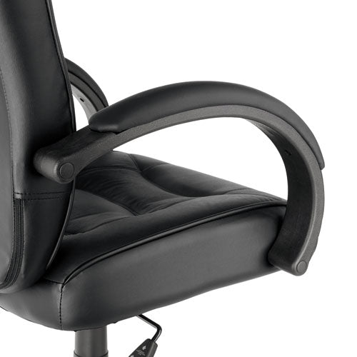 Image of Alera® Alera Strada Series High-Back Swivel/tilt Top-Grain Leather Chair, Supports Up To 275 Lb, 17.91" To 21.85" Seat Height, Black