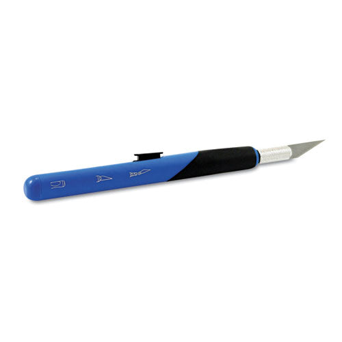 Image of X-ACTO® Retract-A-Blade Knife, #11 Blade, 5.25" Plastic Handle, Blue/Black