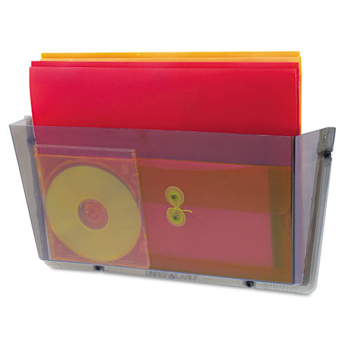 Image of deflecto® Unbreakable DocuPocket Wall File, Letter Size, 14.5" x 3" x 6.5", Smoke