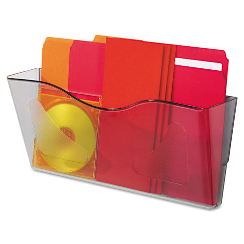 Image of deflecto® Euro-Style DocuPocket Landscape Wall File, Larger Files/Tabloid Size, 15" x 4" x 6.63", Smoke