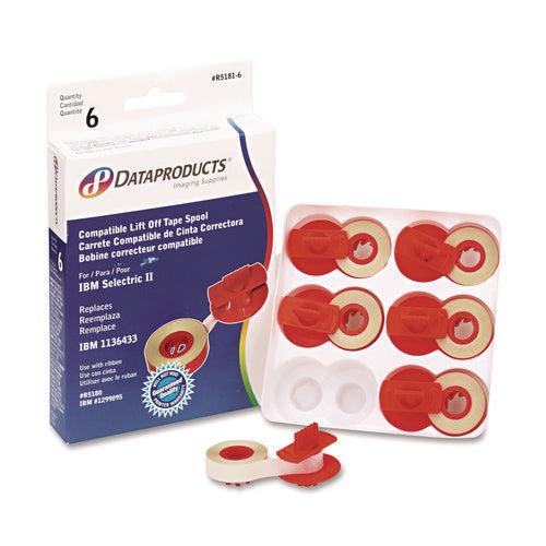 Image of Dataproducts® R51816 Compatible Low-Tack Lift-Off Tape, Clear, 6/Box