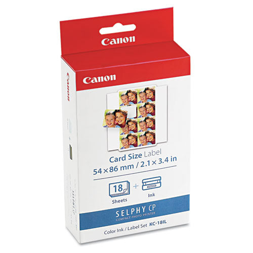 Image of Canon® 7740a001 (kc-18il) Ink/label Combo, Black/tri-Color