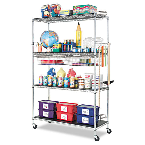 Image of Alera® NSF Certified Industrial Four-Shelf Wire Shelving Kit, 36w x 24d x 72h, Silver