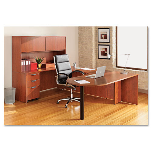 Image of Alera® Alera Neratoli High-Back Slim Profile Chair, Faux Leather, 275 Lb Cap, 17.32" To 21.25" Seat Height, Black Seat/back, Chrome