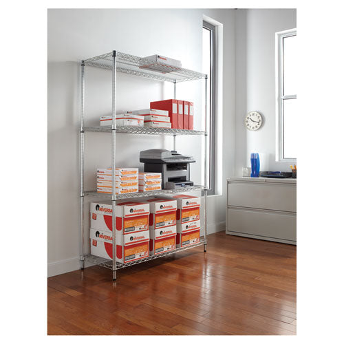 Image of Alera® NSF Certified Industrial Four-Shelf Wire Shelving Kit, 48w x 18d x 72h, Silver