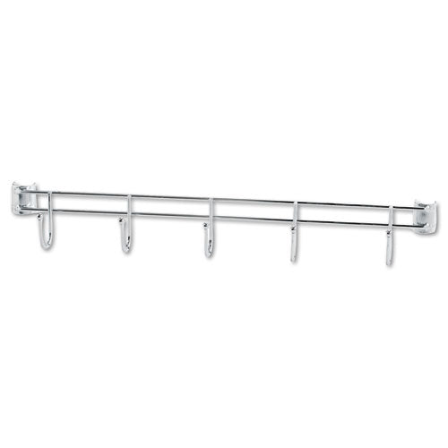 Image of Alera® Hook Bars For Wire Shelving, Five Hooks, 24" Deep, Silver, 2 Bars/pack