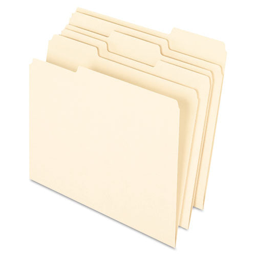 Image of Pendaflex® Earthwise by Pendaflex 100% Recycled Manila File Folder, 1/3-Cut Tabs: Assorted, Letter, 0.75" Expansion, Manila, 100/Box