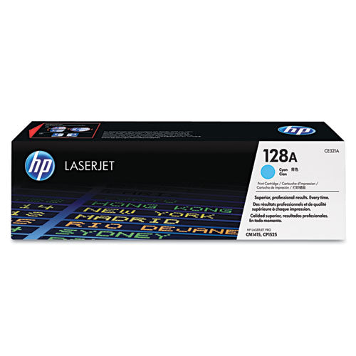 Image of HP HP 128a, (ce321a) Cyan Original Laserjet Toner Cartridge