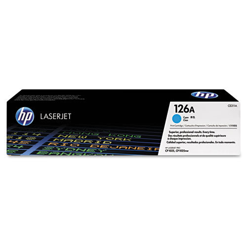Image of HP HP 126a, (ce311a) Cyan Original Laserjet Toner Cartridge