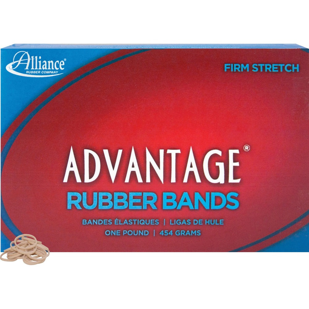 Image of Alliance Rubber Company Rubber Bands, Size 8, 1 lb., 7/8"x1/16", Approx.5200/BX, NAT