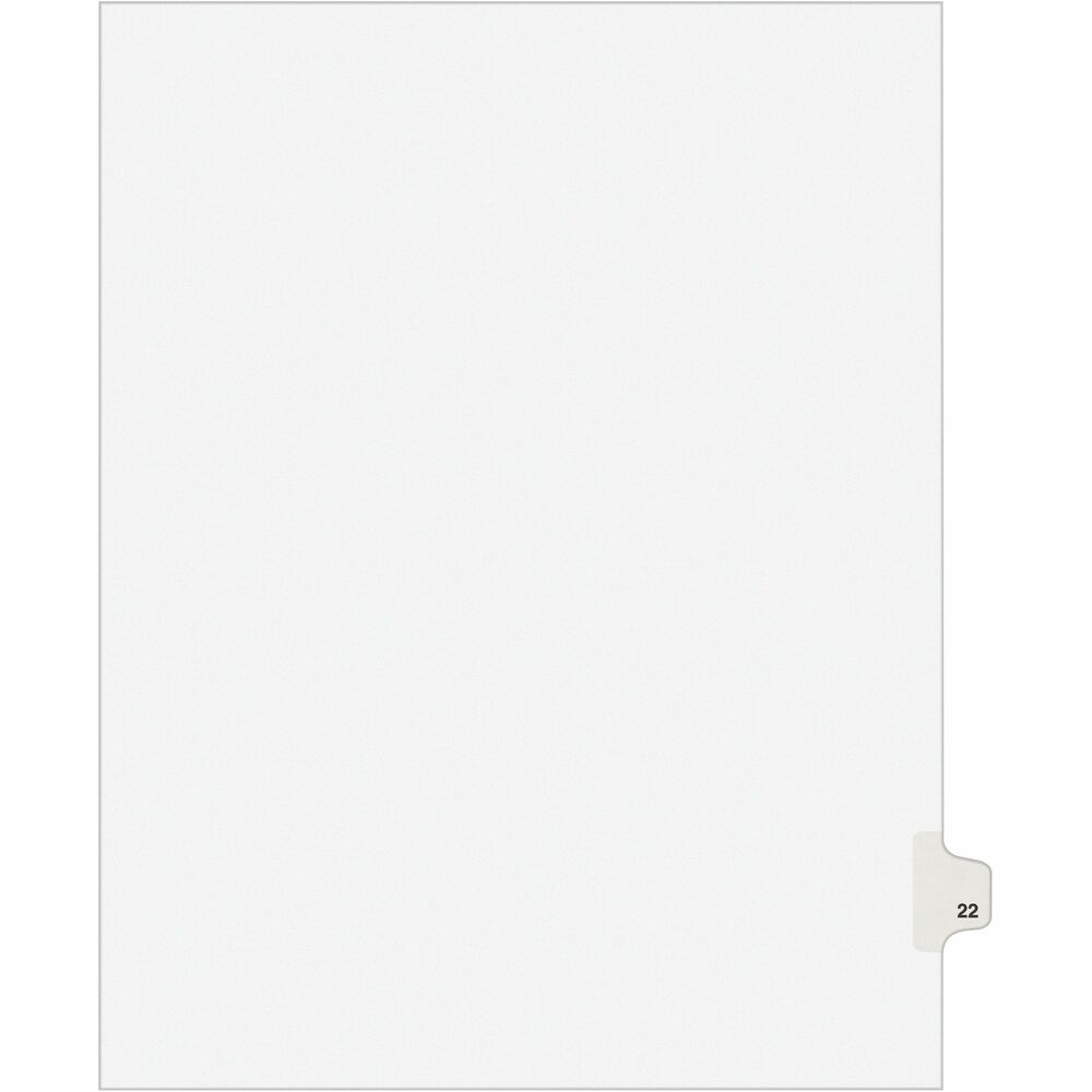 Image of Avery Index Divider, "22", Side Tab, 8-1/2"x11", 25/PK, White