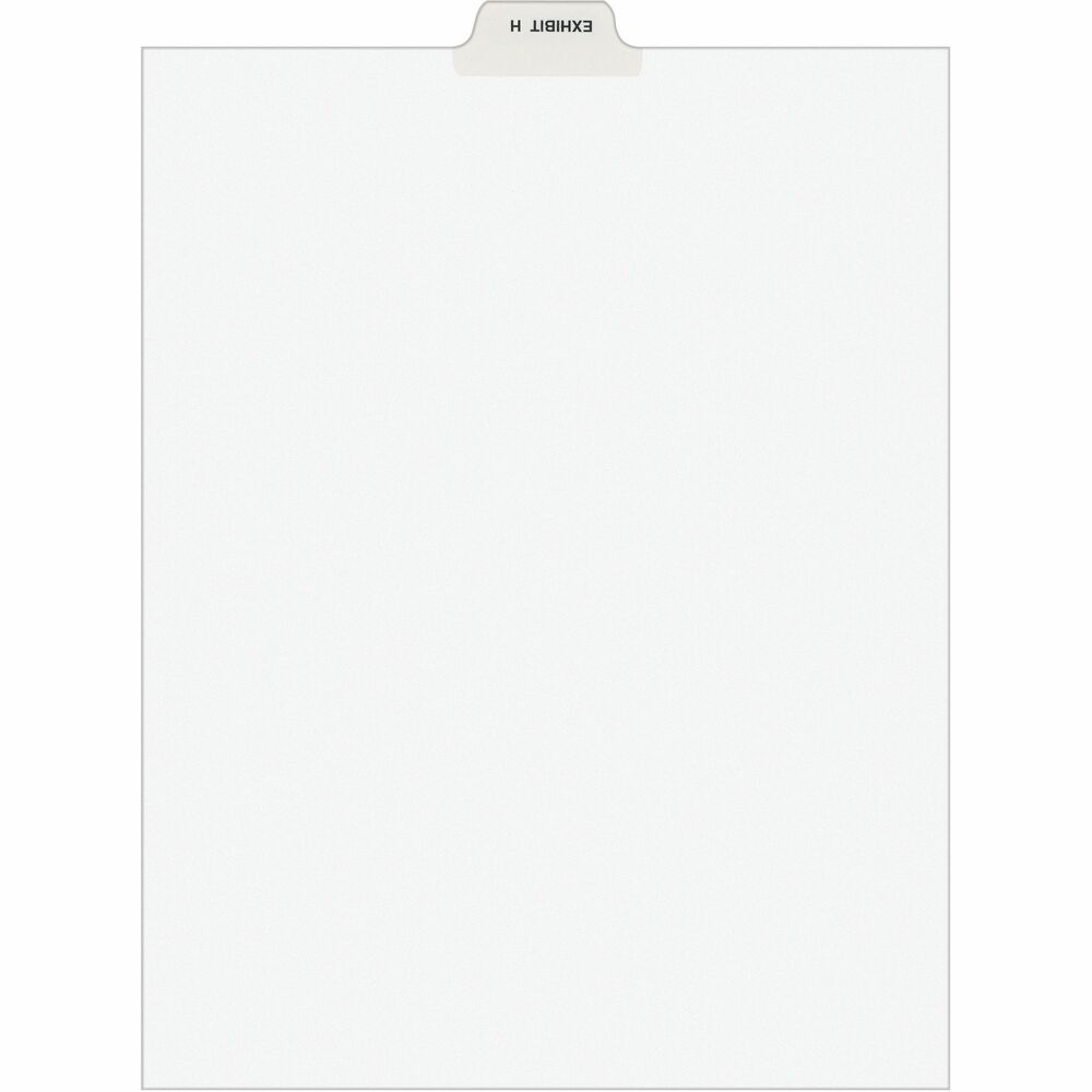 Image of Avery Divider, "Exhibit H", Bottom Tab, 8-1/2"x11", 25/PK, White