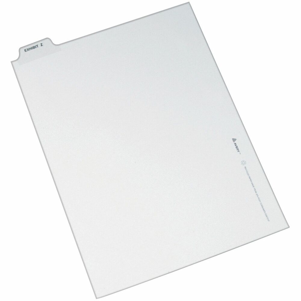 Image of Avery Divider, "Exhibit Z", Bottom Tab, 8-1/2"x11", 25/PK, White
