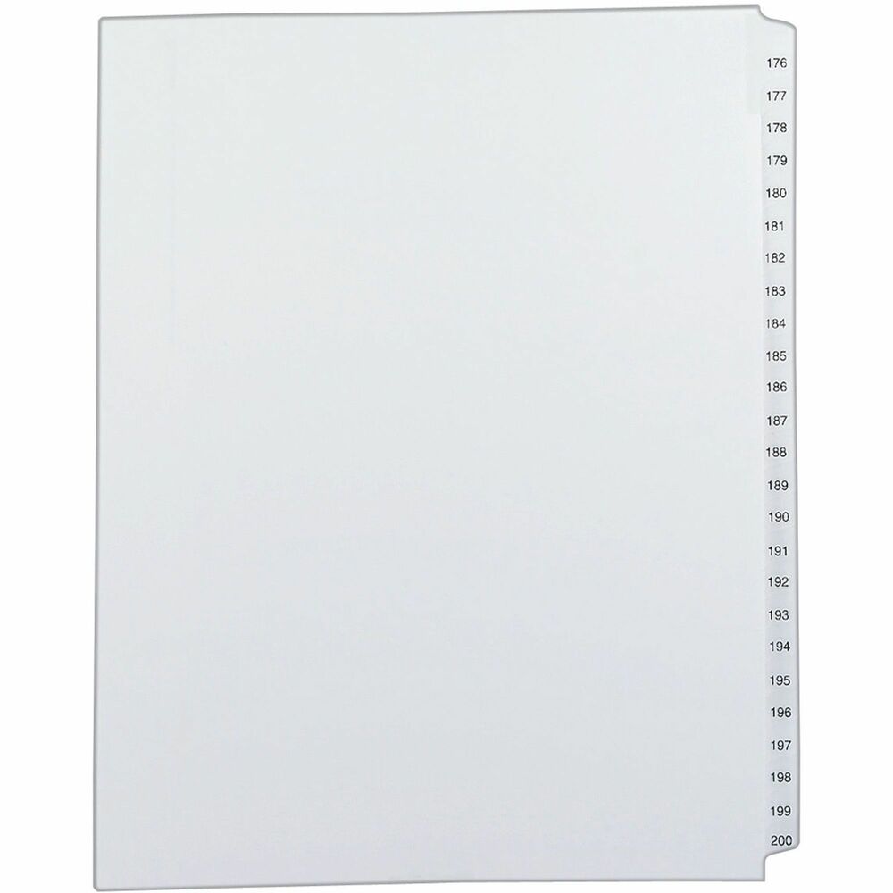 Image of Avery Index Dividers,Collated,176-200,Side Tab,8-1/2"x11",25/ST,WE