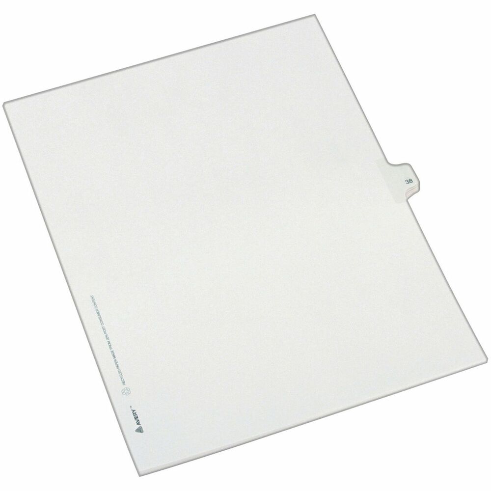 Image of Avery Index Dividers,Side Tab 38 - 1/25 Cut,8-1/2"x11",25/PK,WE