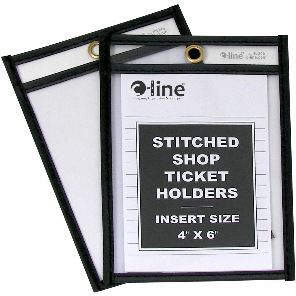 Image of C-Line Shop Ticket Holder, Stitched, 4"x6", 25/BX, Clear Vinyl