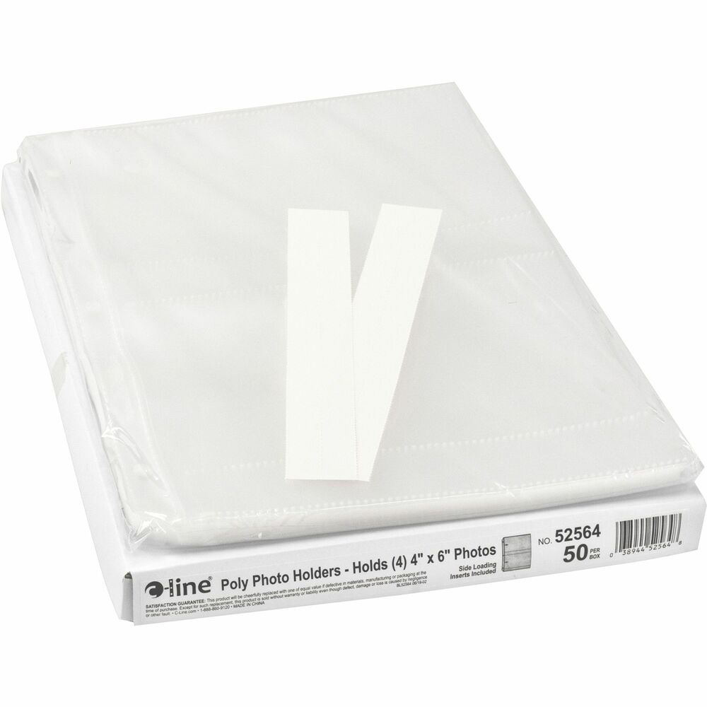 Image of C-Line Photo Holders, Side Load, Holds 4 Photos, 4"x6", 50/BX, CL