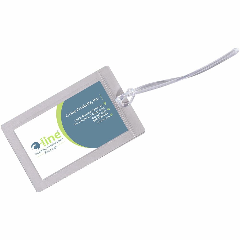 Image of C-Line Luggage Tags, Laminated, 4-9/16"x2-13/16",10/PK,Clear