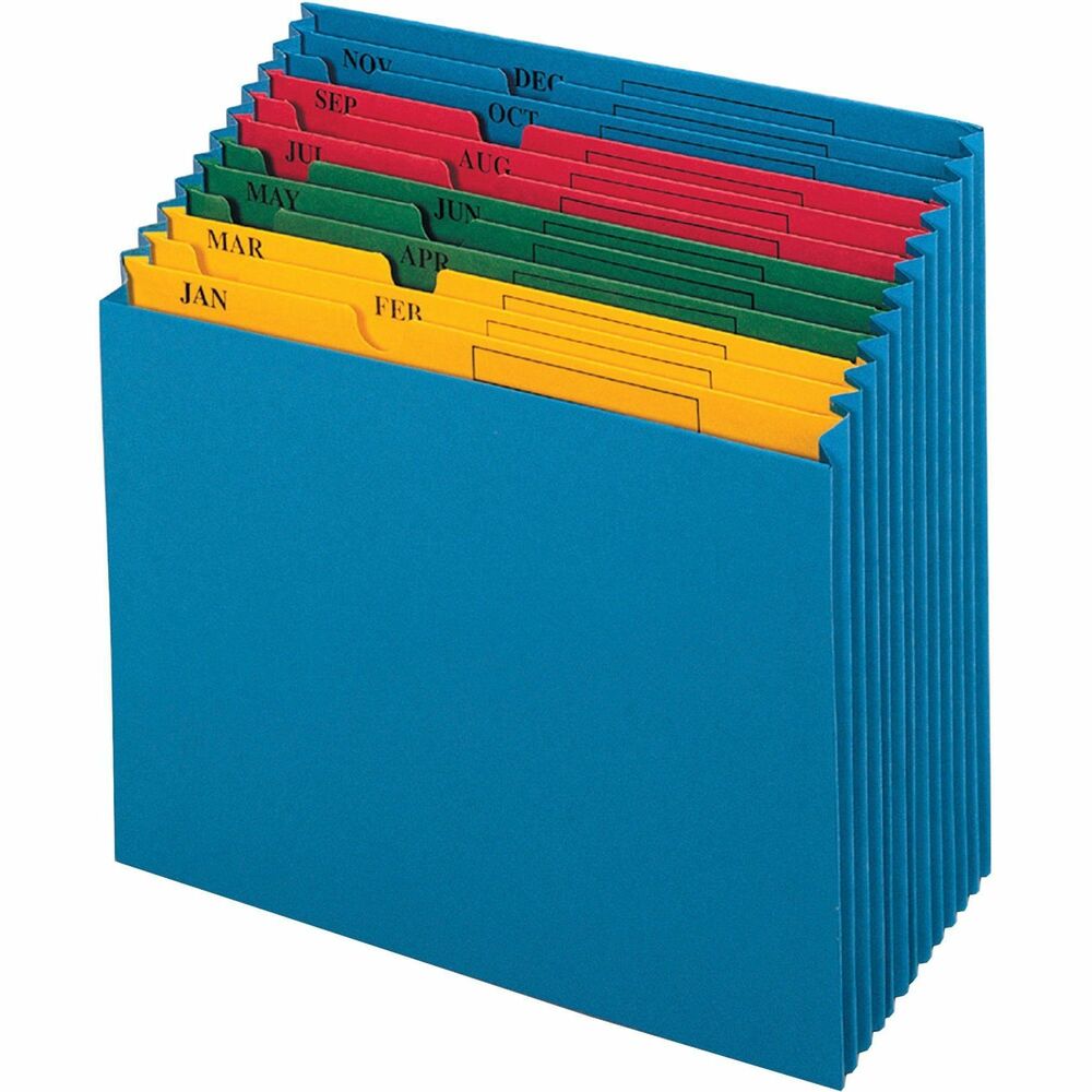 Image of Pendaflex Monthly Project File, Jan-Dec, 12 Pockets, Letter, Blue