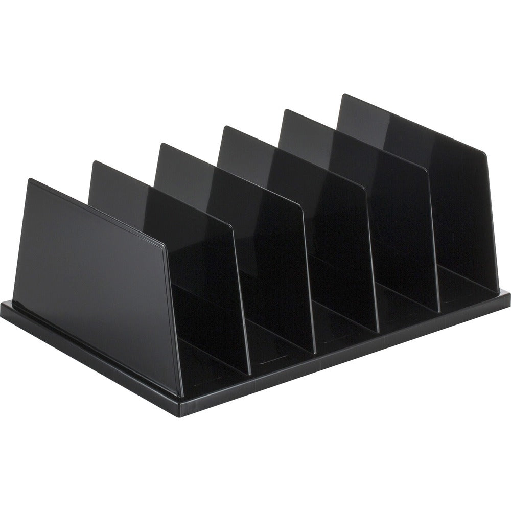 Image of Officemate Large Sorter, 5 Compartments, 9"x13-1/2"x5", Black