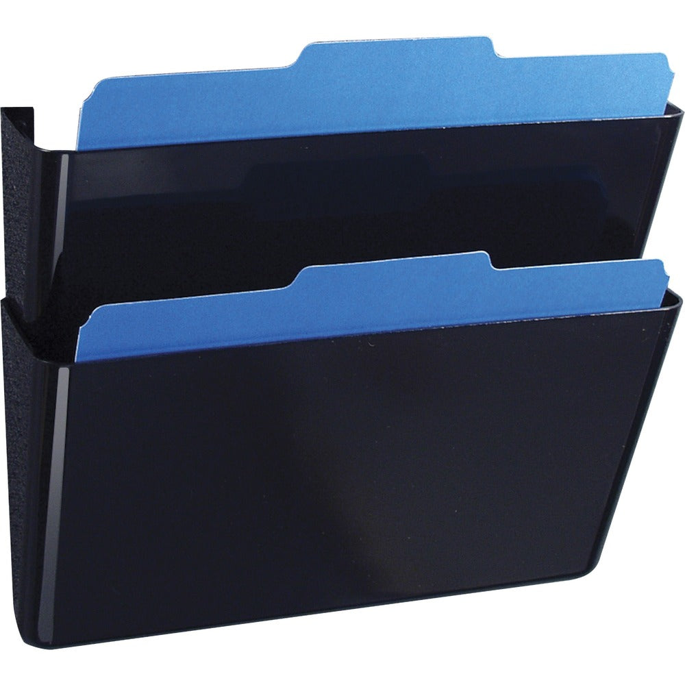 Image of Officemate Wall Files, Letter, 13"x4-1/8"x7", 2/BX, Black