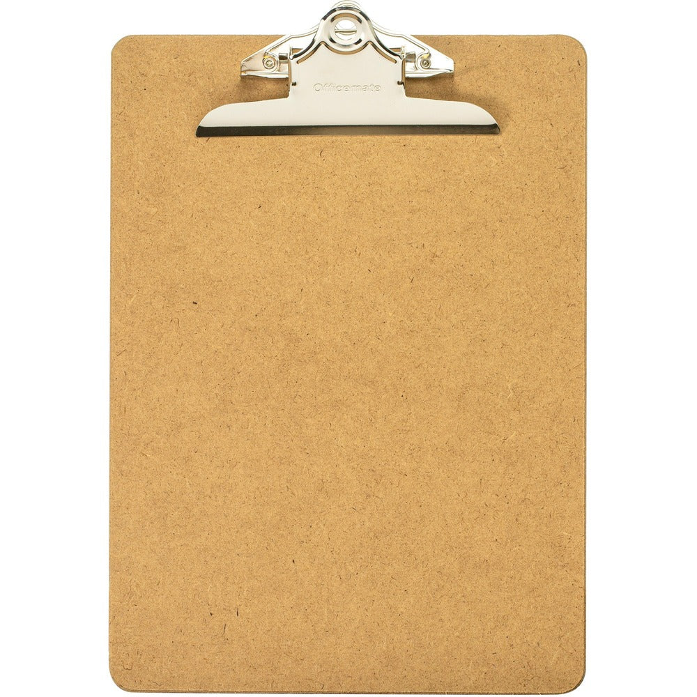 Image of Officemate Hardboard Clipboard, 1" Paper Capacity, 9"x12-1/2", Brown