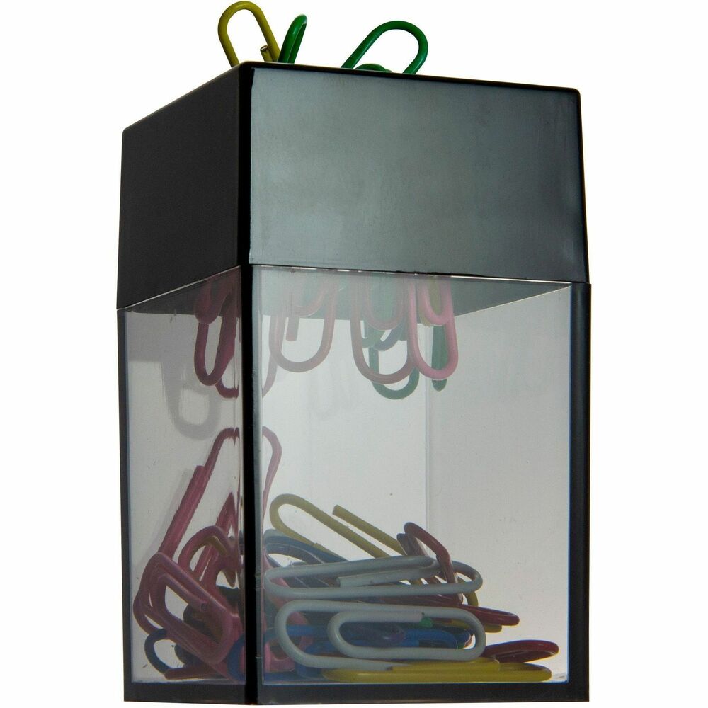Image of Officemate Clip Dispenser, Magnetic, Smoke/Black