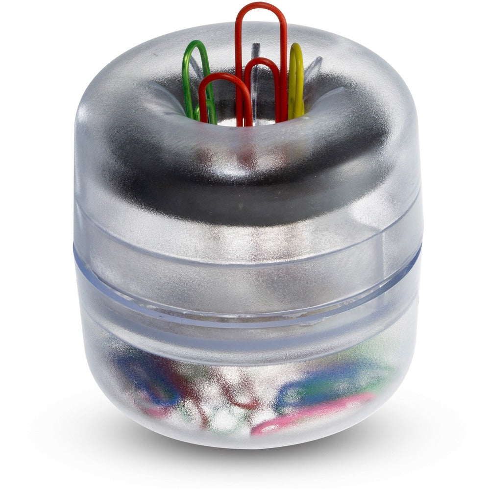 Image of Officemate Paper Clip Holder, 2-1/4"x2-1/4"x2-1/4", Frosted Clear