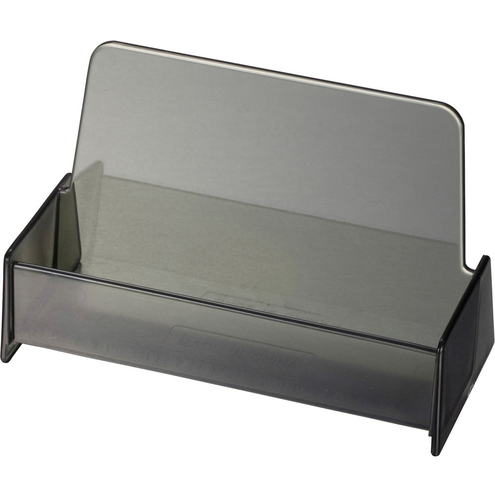 Image of Officemate Business Card Holder, 3-7/8"x1-7/8"x2-3/8", Smoke