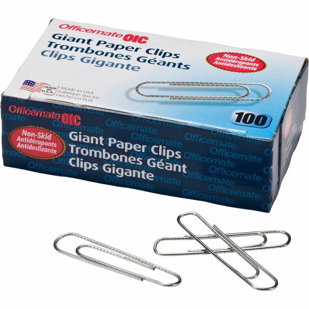 Image of Officemate Paper Clips, Giant, .040 Gauge, 1000/PK, Silver
