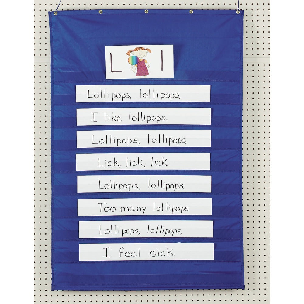 Image of Pacon Pocket Chart, Standard, Nylon, 34"x50", Blue