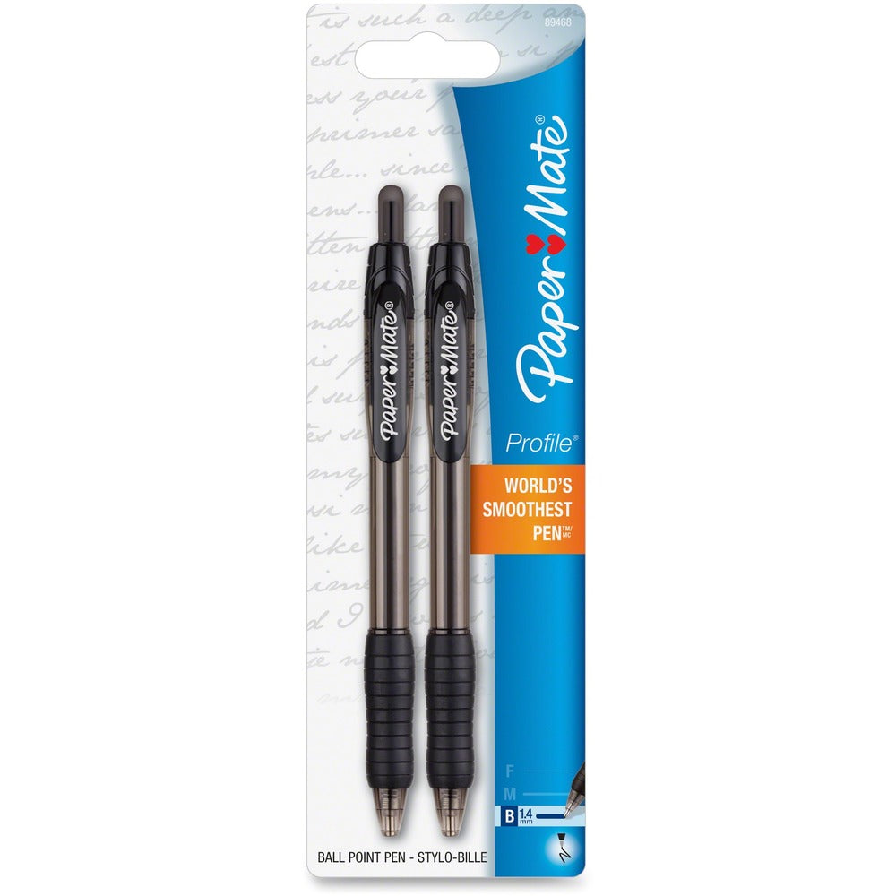 Image of Paper Mate Ballpoint Pen,1.4mm,Translucent Black Barrel/BK Ink