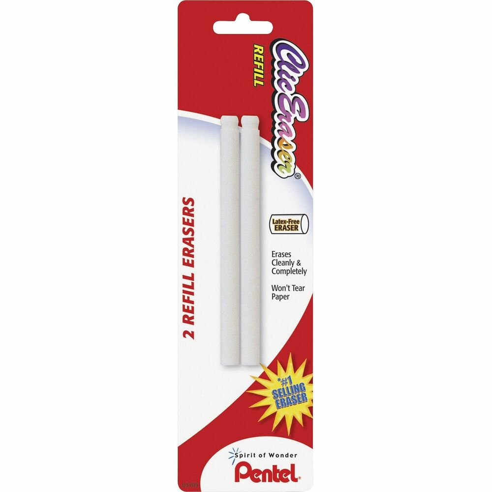 Image of Pentel Eraser Refill, Nonabrasive, 2/PK, White