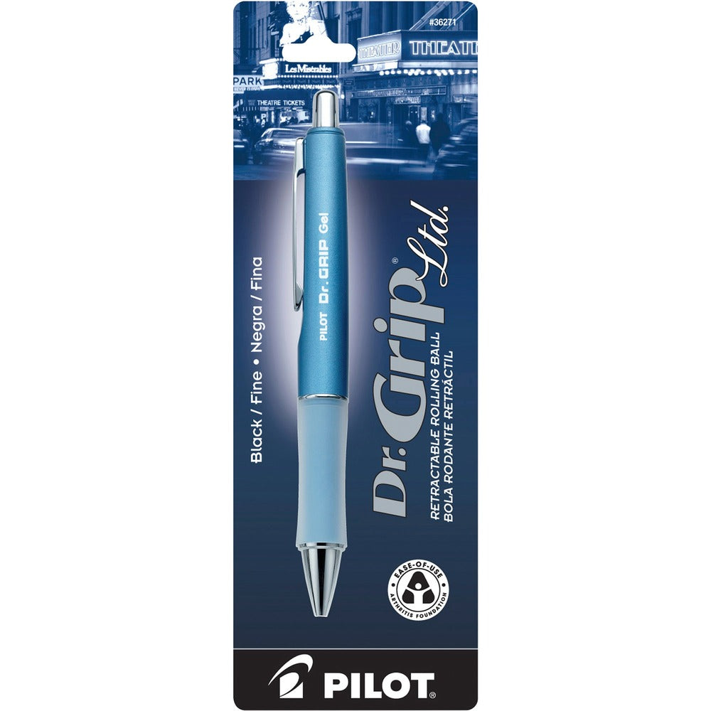 Image of Pilot Pen, Gel, Retractable, Black Ink/Ice Blue Barrel