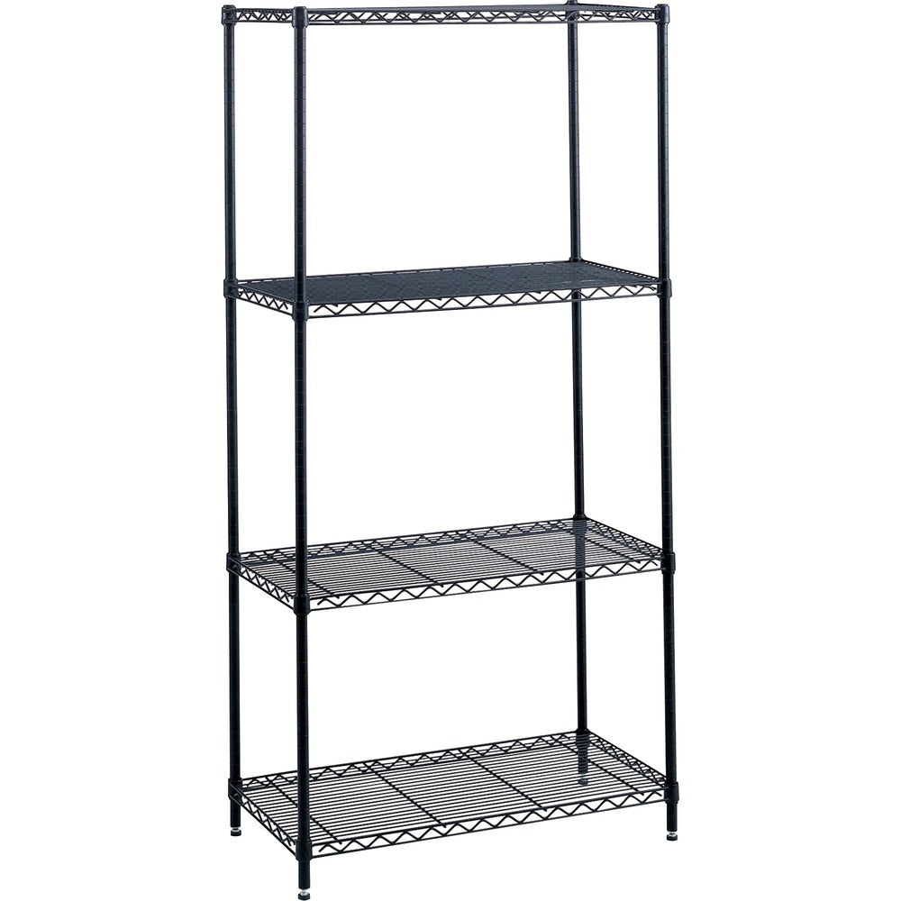Image of Safco Starter Unit,4 Shelves/Posts,1000 lb,48"x18"x72",Black